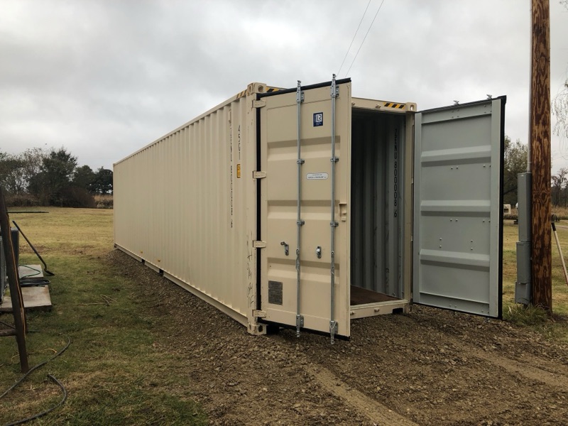 Contenedor high cube de 40 pies one-trip con puerta abierta